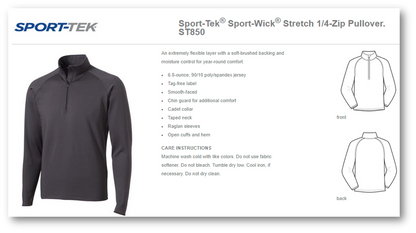 Sport-Tek Sport Wick Stretch 1/4 Zip Pullover