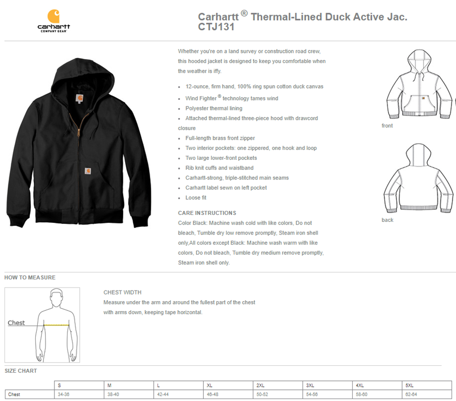 Carhartt Thermal Lined Duck Active Jacket